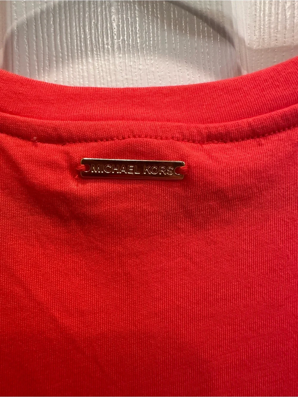 Michael Kors Coral Red Flutter Sleeve Tee